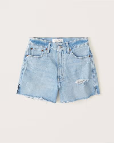 Women's High Rise 4 Inch Mom Shorts | Women's Bottoms | Abercrombie.com | Abercrombie & Fitch (US)