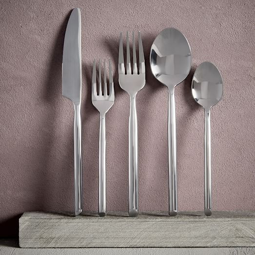 Capri Stainless Steel Flatware Place Setting | West Elm (US)
