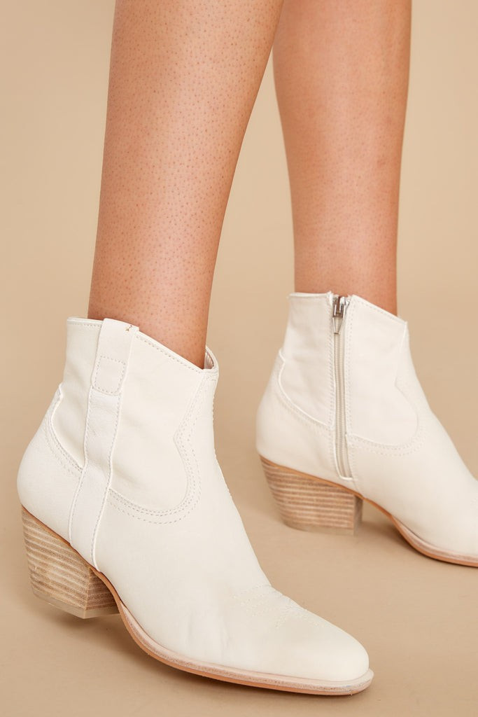 Silma Ivory Nubuck Booties | Red Dress 