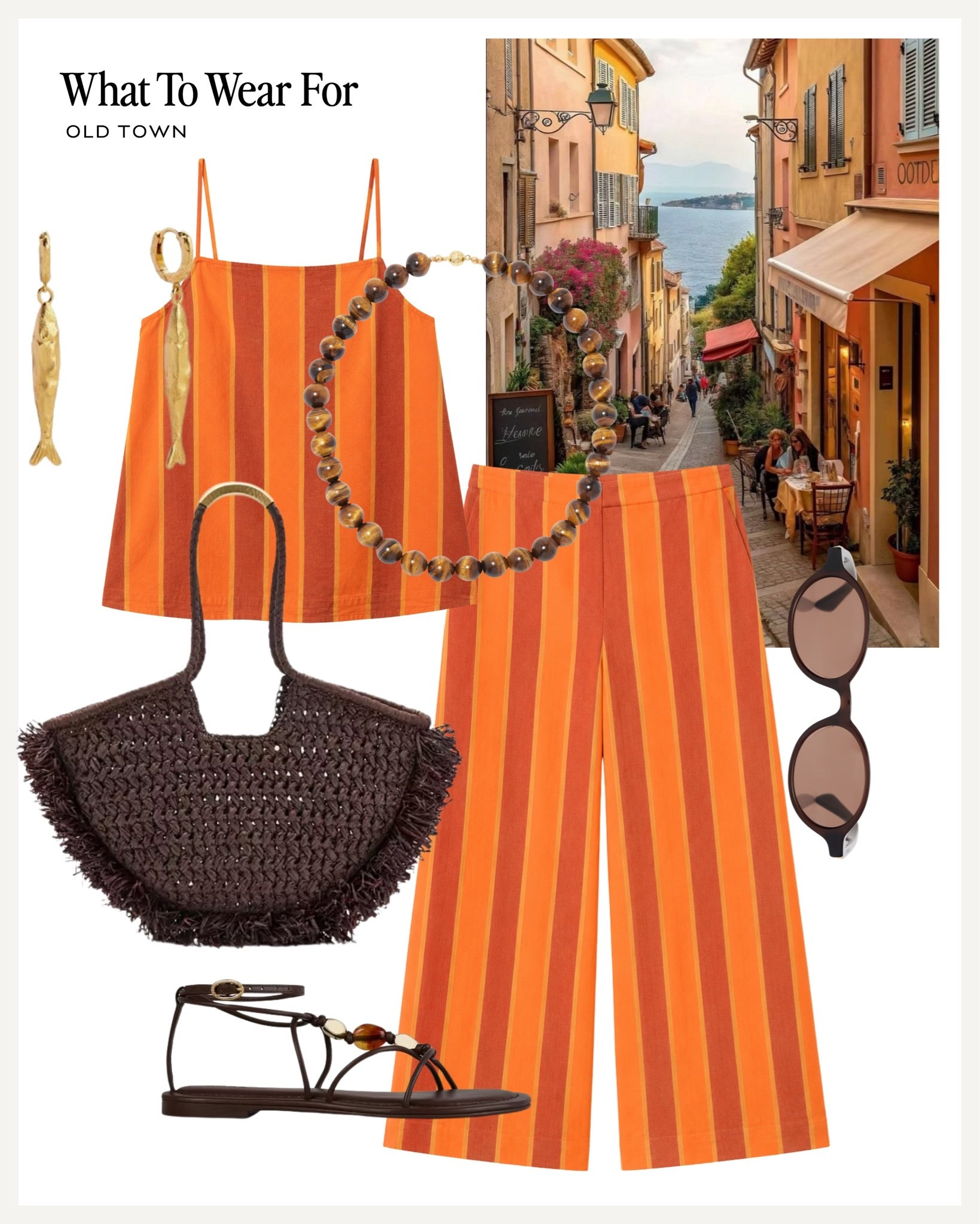 Old town exploring ☀️ 

Holiday outfits, orange stripe co-ord set, free people style, vacation, summer style

#LTKsummer