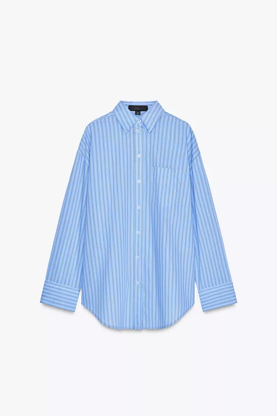 OVERSIZE STRIPED POPLIN SHIRT | Zara US