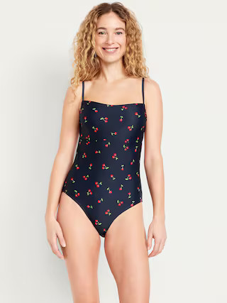 Matte Cutout Back One-Piece Swimsuit | Old Navy (US)