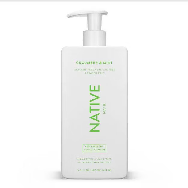 Native Vegan Cucumber & Mint Natural Volume Conditioner, Clean, Sulfate, Paraben and Silicone Fre... | Target