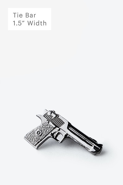 Gunmetal Handgun Tie Bar | Gun Tie Bar | Ties.com | Ties.com