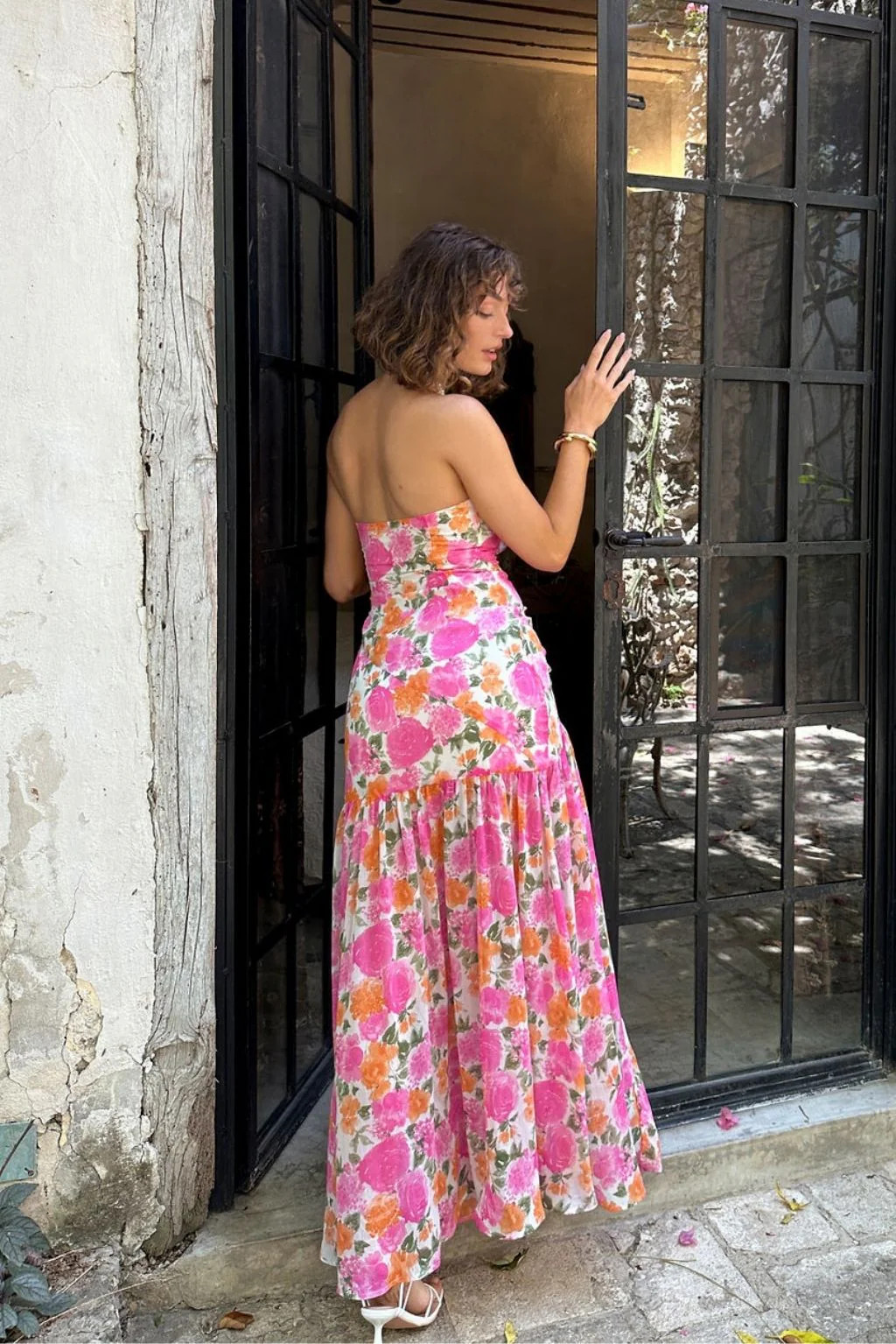 Women's Pink Strapless Maxi Dress | 12th Tribe | 12th Tribe