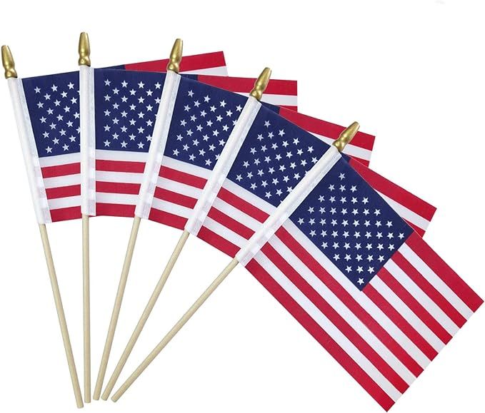 YADOO 12 Packs of Small American Flags on Stick 5x8 Inch/Mini American Flags Stick/Small US Flag/... | Amazon (US)