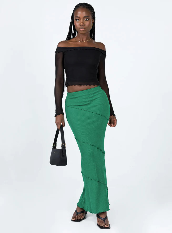 Oscar Maxi Skirt Dark Green | Princess Polly US