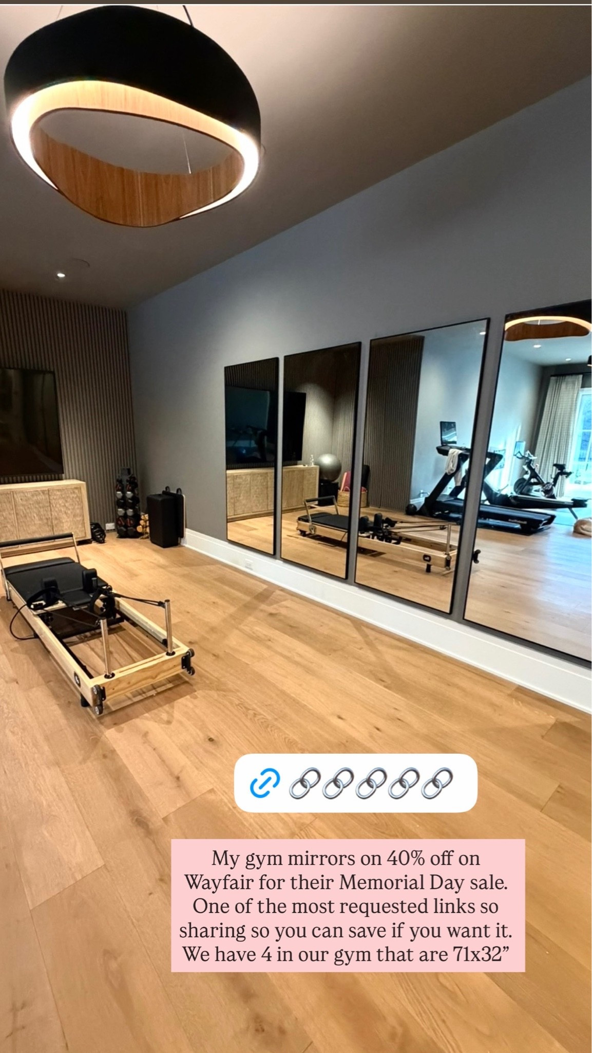 My gym mirrors are on sale on Wayfair! 41% off