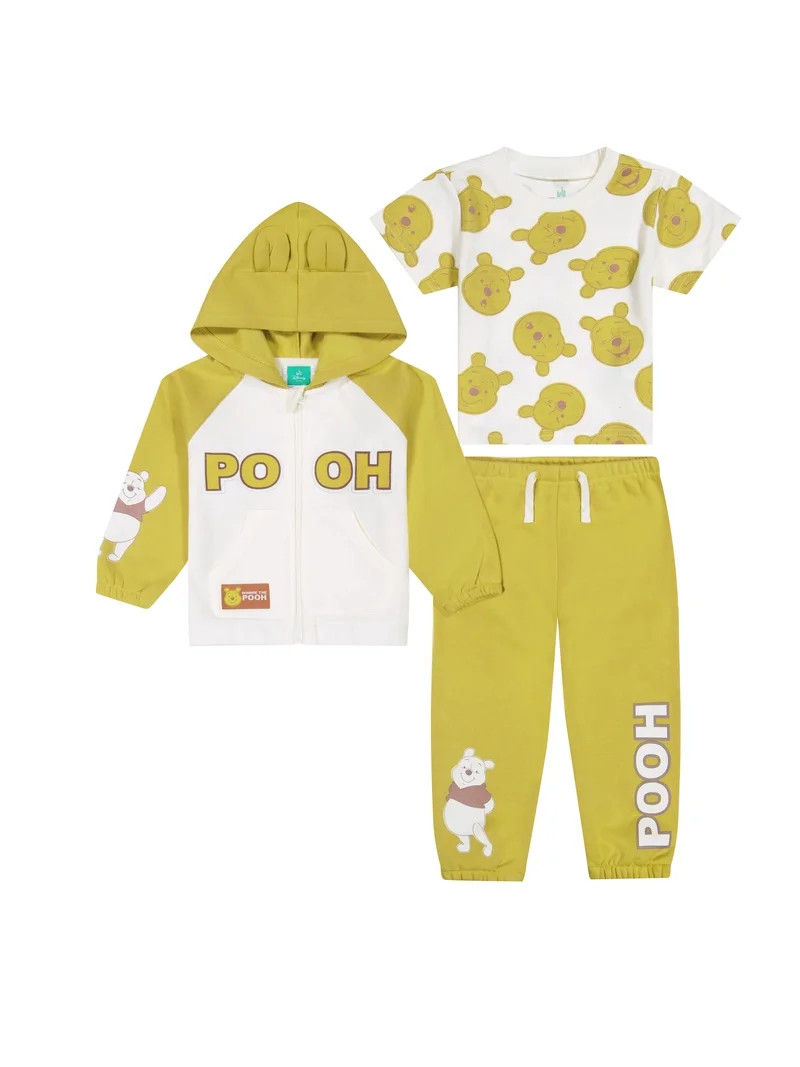 Winnie The Pooh Baby Boy 3 Piece Fleece Jogger Set, Sizes 0-24 Months | Walmart (US)