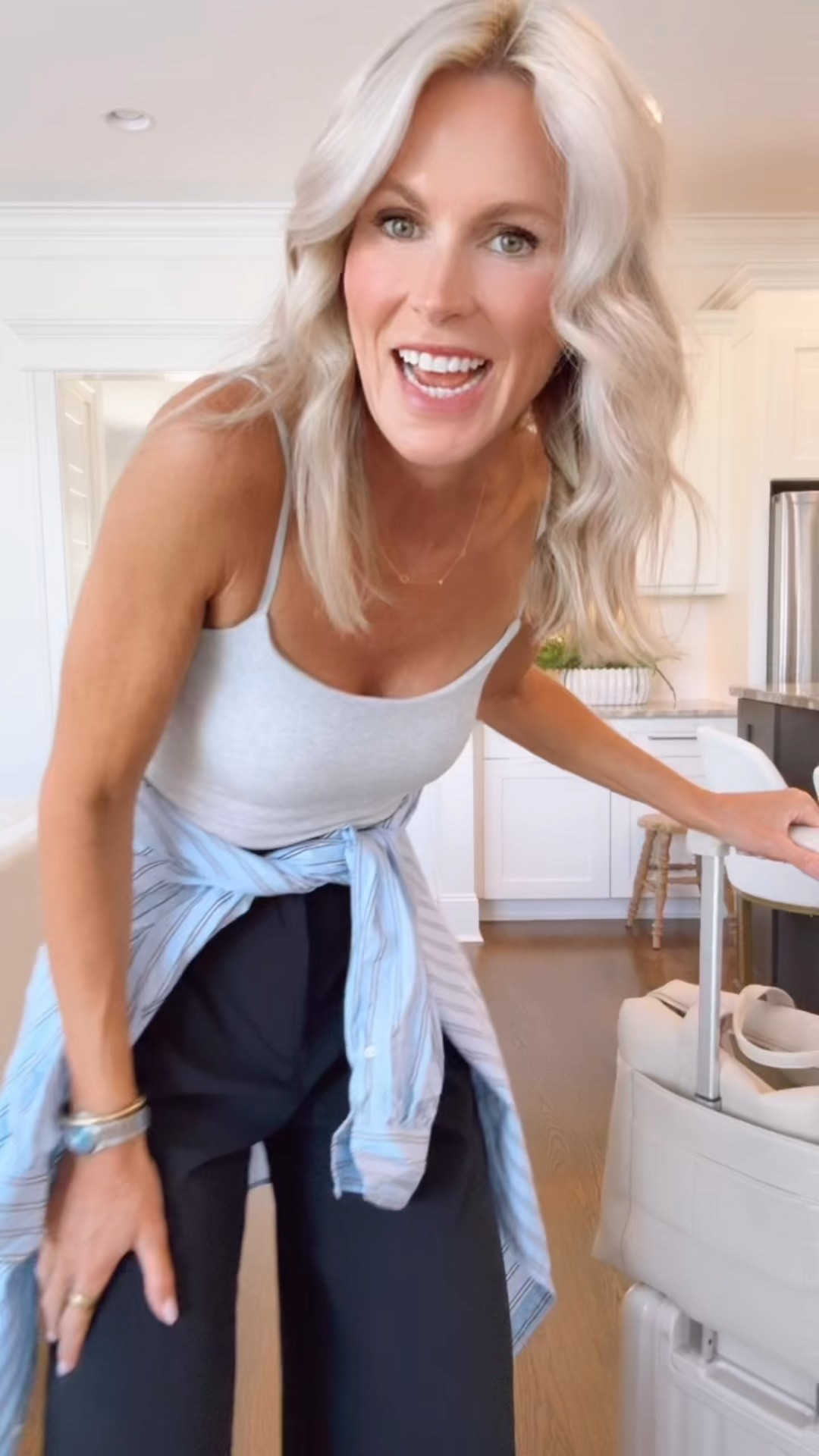 Easy, classic travel outfit. Travel trousers, bar free tanks, Chloe sandals, fall travel. Wearing an XS Long in the pants 

#LTKItBag #LTKTravel #LTKFindsUnder50