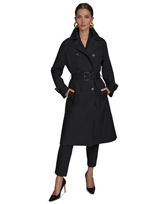Donna Karan New York Women's Double-Breasted Trench Coat - Macy's | Macy's