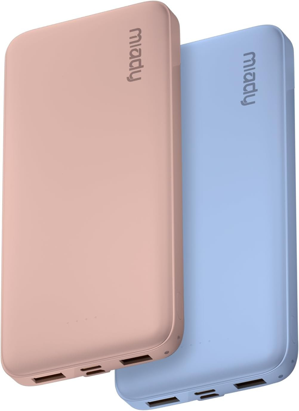 Miady 2-Pack Portable Charger, Slim 10000mAh Power Bank Travel Battery Pack | Amazon (US)
