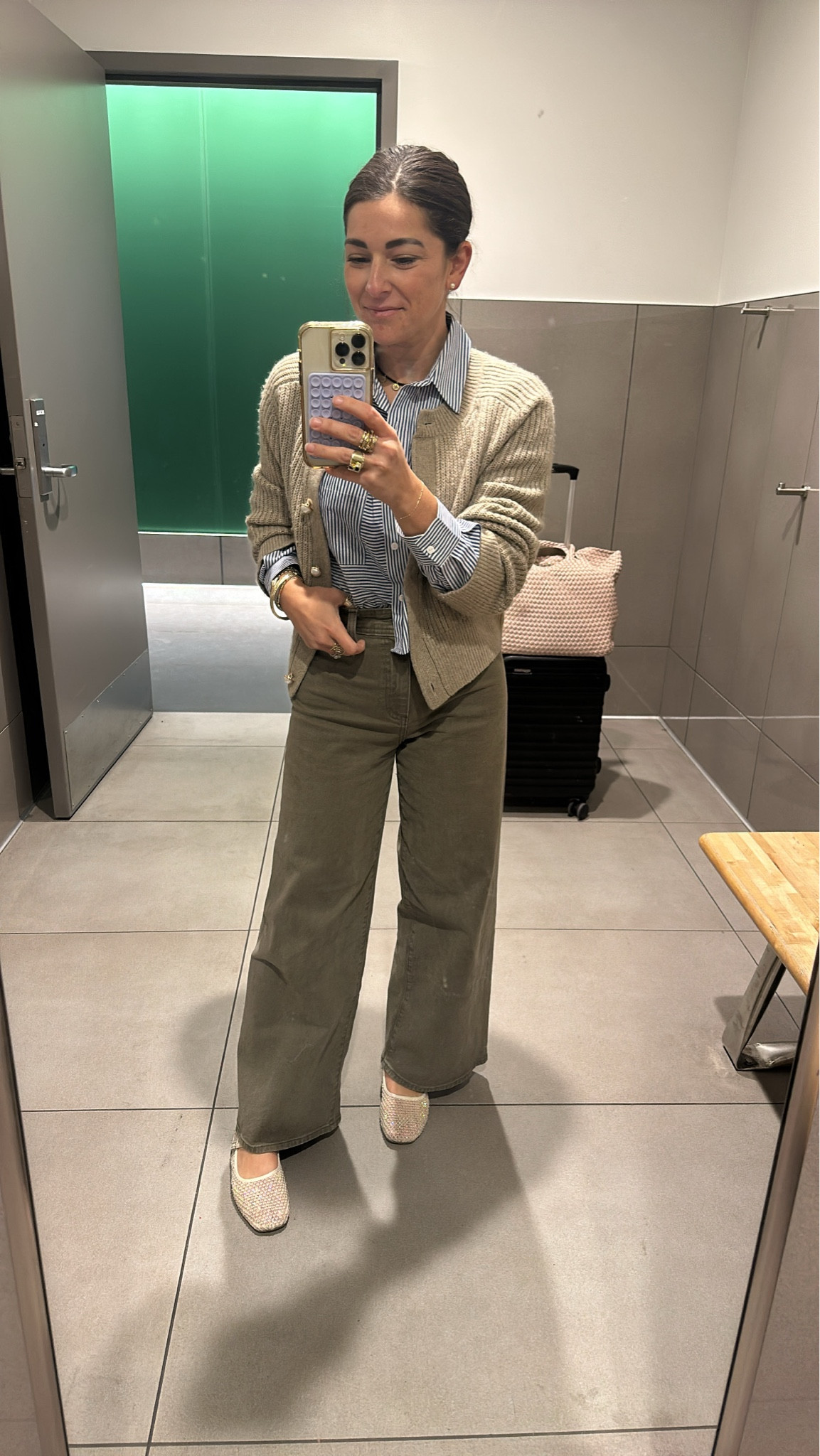 Another day, another airport #ootd! No need to change for my flight home, because this look is great for client visits AND for every day life.

These sailor pants are 🔥 from Target and beyond affordable! I have them now in 4 colors 😳 They do wonders for the 🍑 because of the shape and placement of the pockets, paired with the wider leg.

#LTKSaleAlert #LTKStyleTip #LTKFindsUnder50