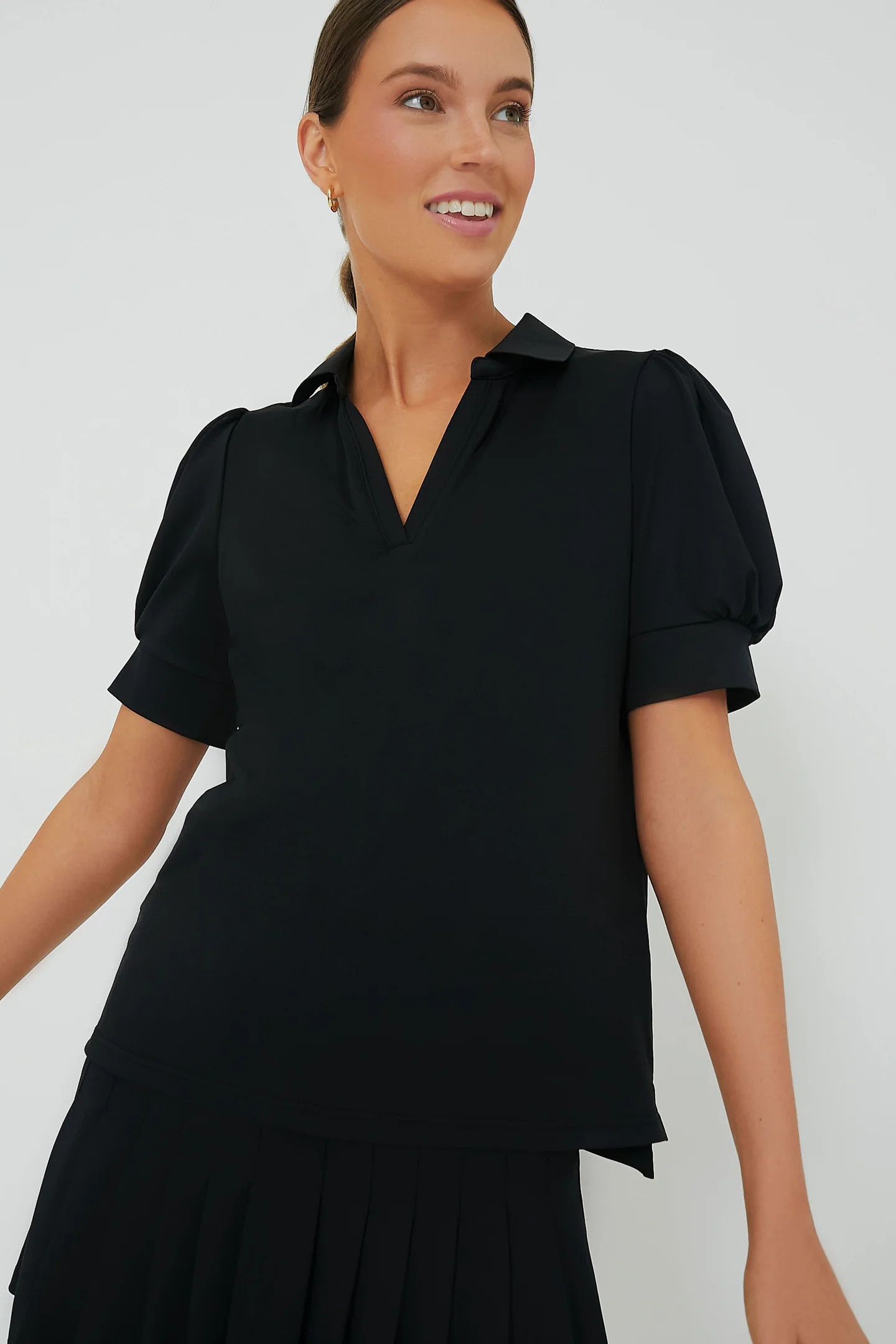 Light Blue Puff Sleeve Caroline Polo | Tuckernuck (US)