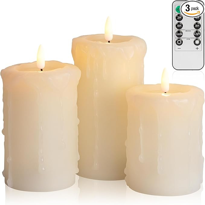 ANGELLOONG Flameless Candles with Remote, Battery Operated Candles with Flickering Flame, Fake LE... | Amazon (US)