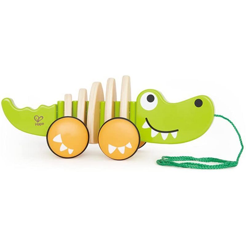 Hape Walk A Long Crocodile Wooden Push Pull Toy Can Sit, Stand, Roll, with Rubber Rimmed Wheels, ... | Target