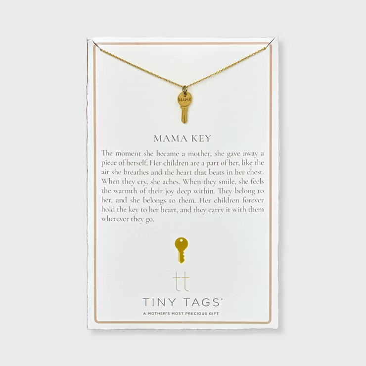 Tiny Tags 14K Gold Plated Key Chain Necklace - Gold | Target
