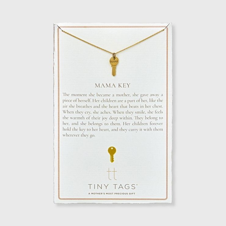 Tiny Tags 14K Gold Plated Key Chain Necklace - Gold | Target