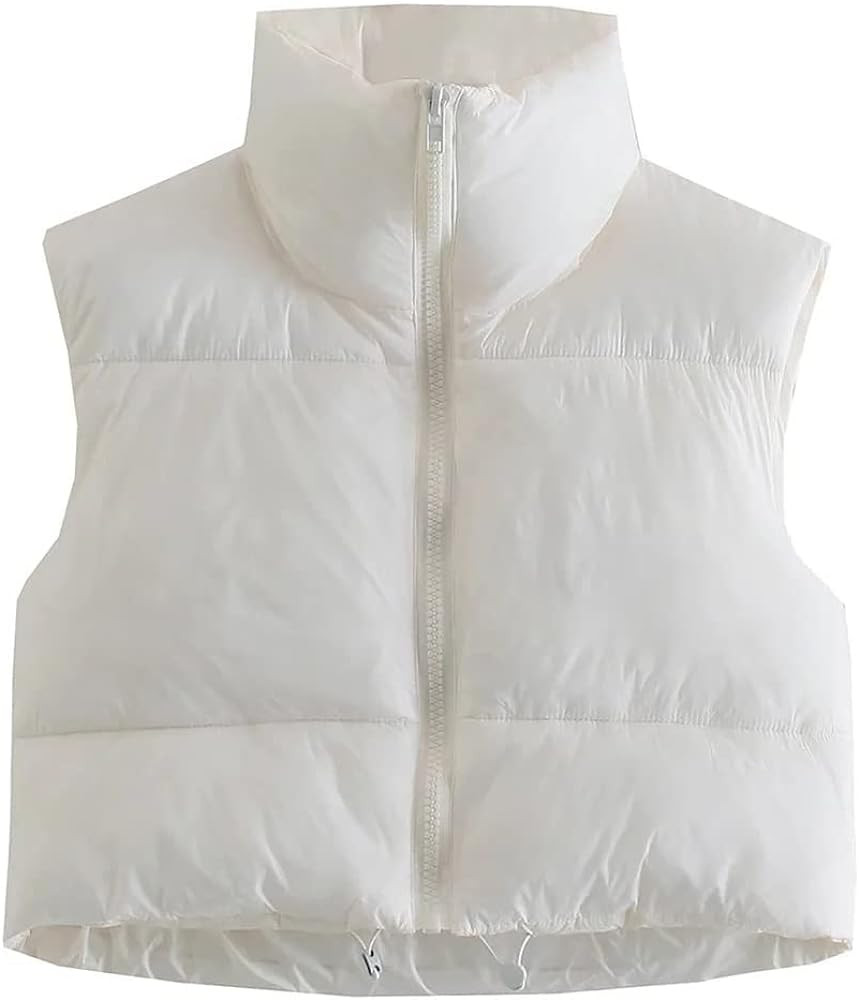 KEOMUD Women's Winter Crop Vest Lightweight Sleeveless Warm Outerwear Puffer Vest Padded Gilet | Amazon (US)