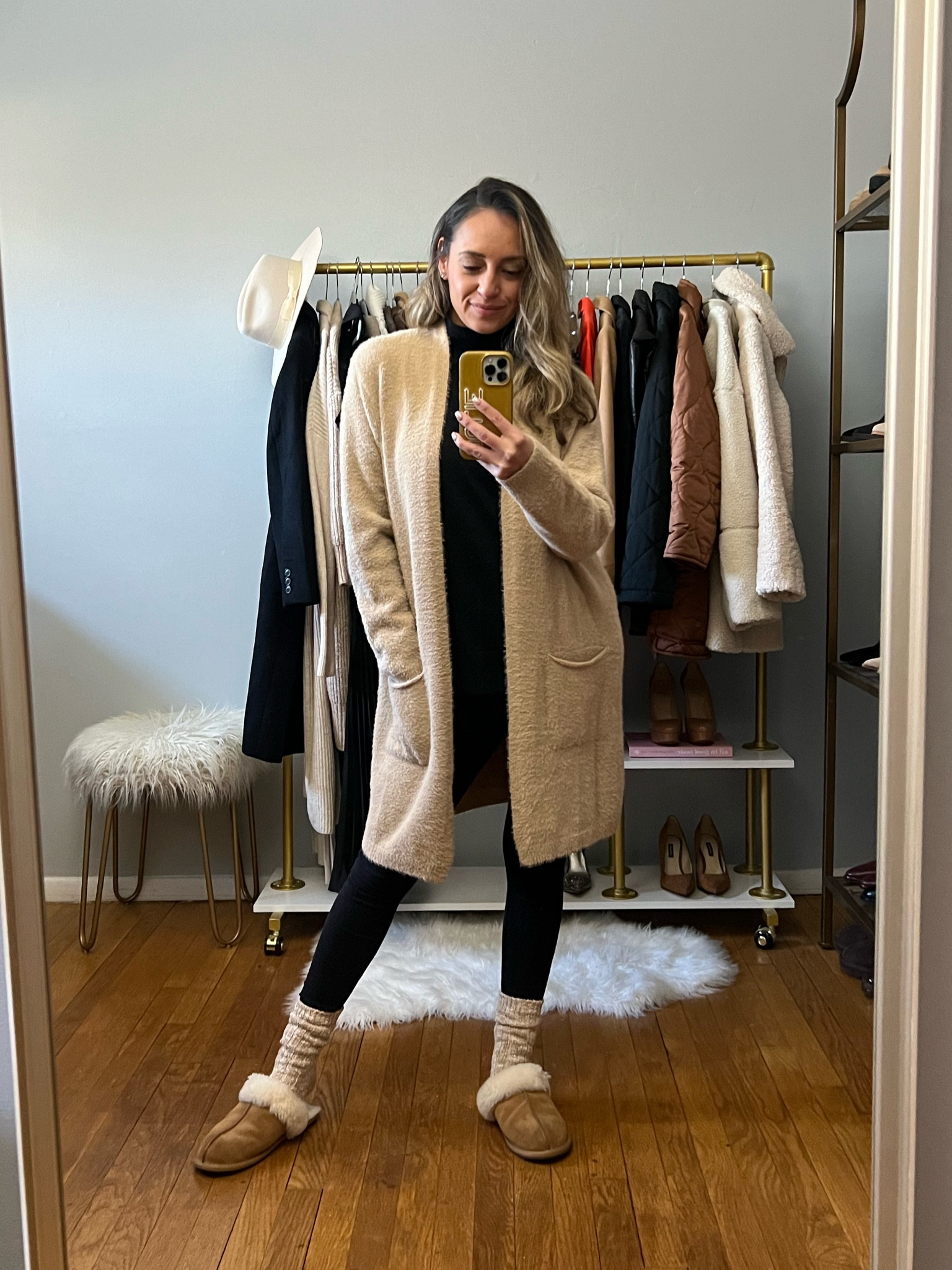 Today’s WFH OOTD 

This Amazon plush long cardigan is what I grab for when it’s a chilly day. It’s so cozy and the color is great neutral. 

Ugh slippers are perfect for a gift to give this holiday season  

#LTKshoecrush #LTKGiftGuide #LTKfindsunder50