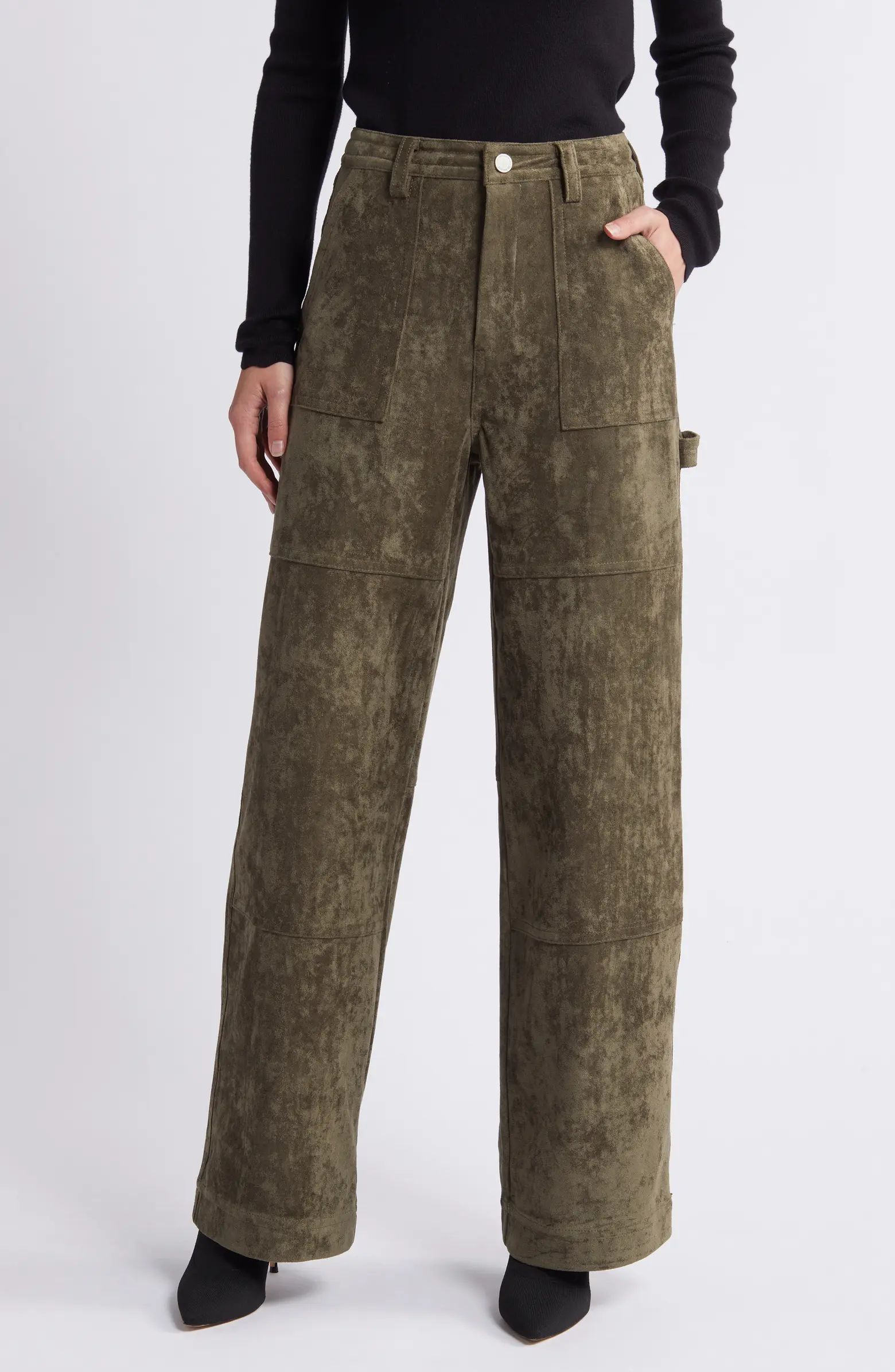 BLANKNYC Franklin Rib Cage Faux Suede Carpenter Pants | Nordstrom | Nordstrom