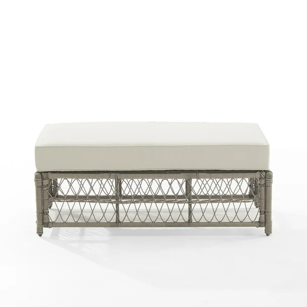 Thatcher Outdoor Wicker Coffee Table Ottoman Creme/Driftwood | Walmart (US)