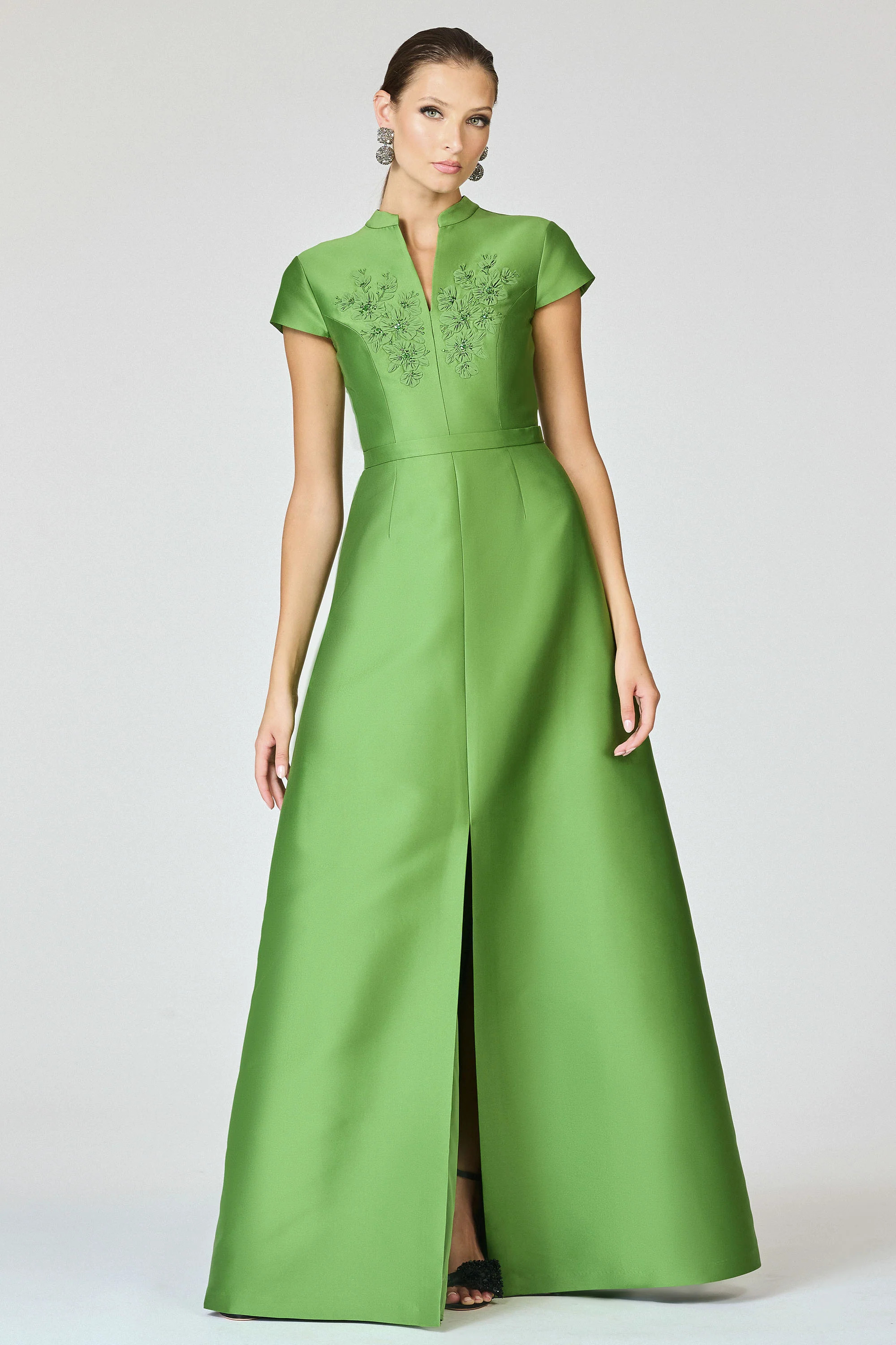 EMBELLISHED MARNI GOWN - TSAVORITE | Sachin and Babi