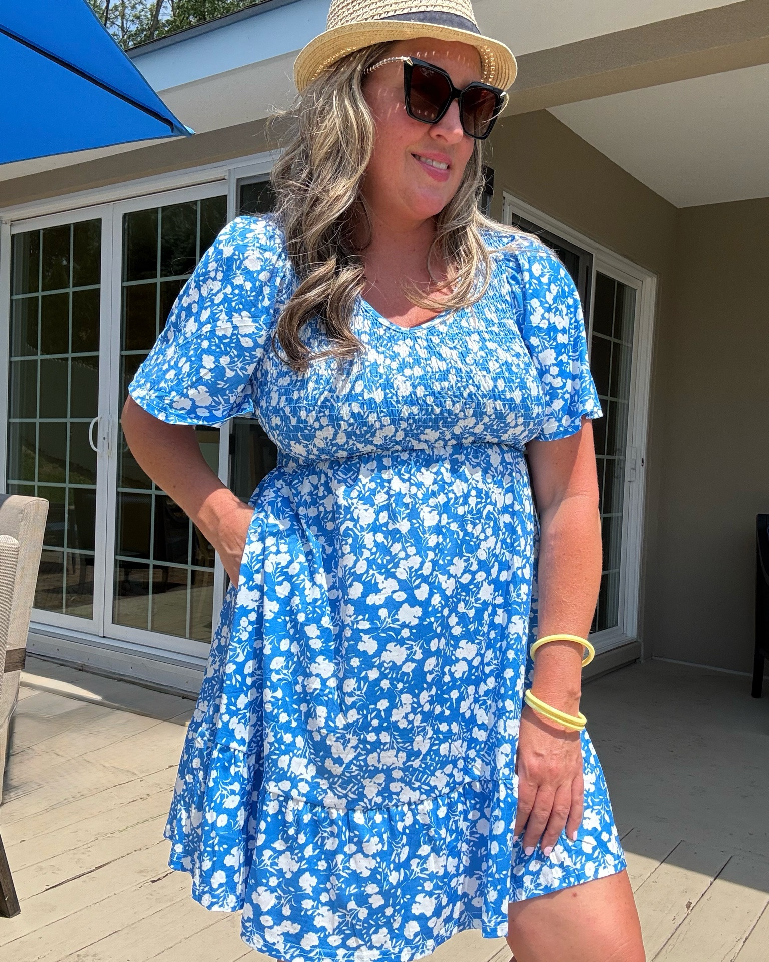 Pretty blue floral dress 👗 

Easy little sundress to throw on this summer! Love this sky blue color 🩵

#LTKOver40 #LTKootd