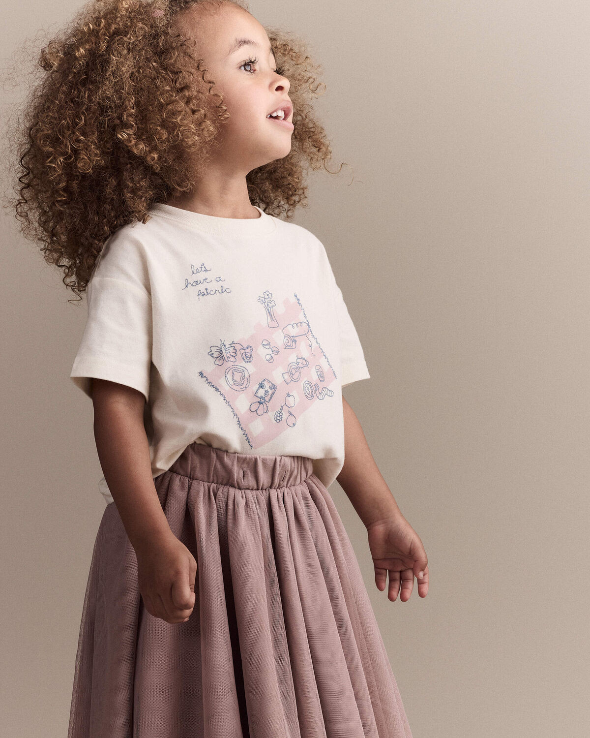 Cream - Toddler Girl 'Let's Have A Picnic' Relaxed Graphic Tee - Cream, Selected | Carter's Inc