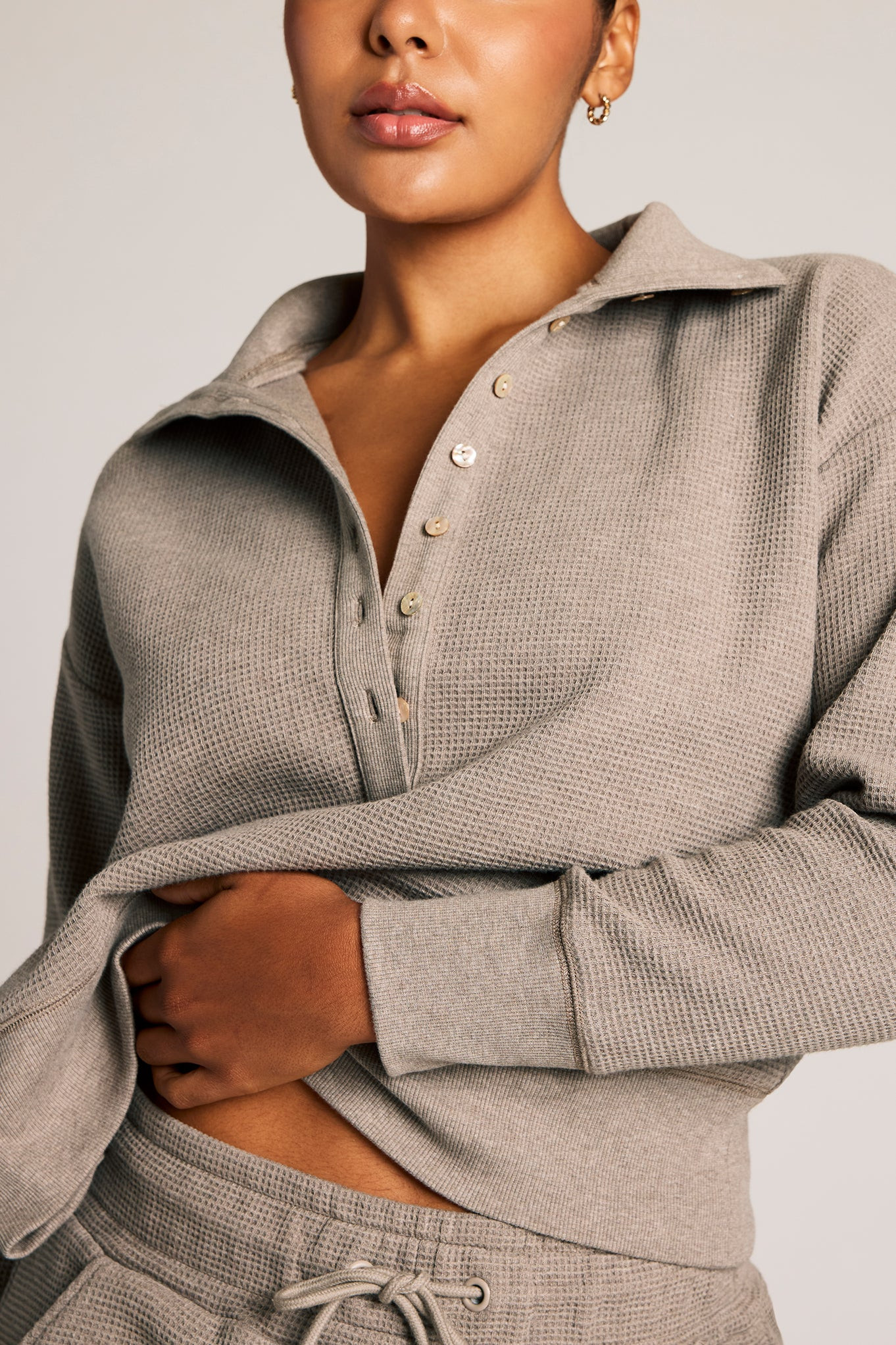 Waffle Knit Pullover in Mink | Negative Underwear