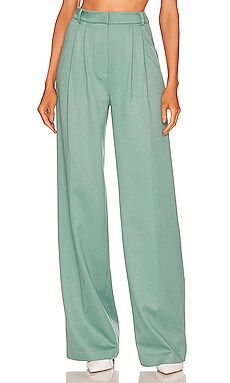 SELMACILEK High Rise Double Pleated Pant in Beryl Green from Revolve.com | Revolve Clothing (Global)