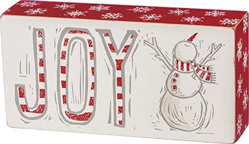 Primitives by Kathy Christmas Block Print Joy Snowman Box Sign | Amazon (US)