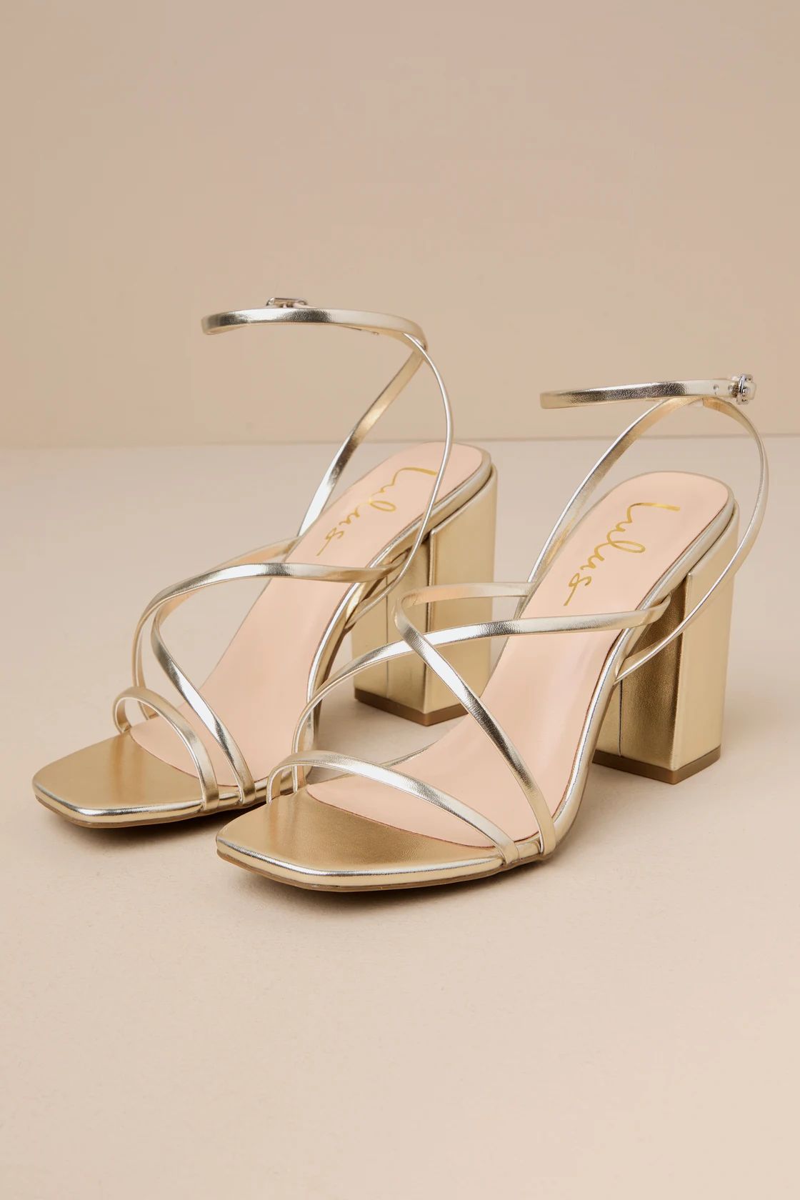 Munro Gold Strappy Ankle Strap High Heel Sandals | Lulus