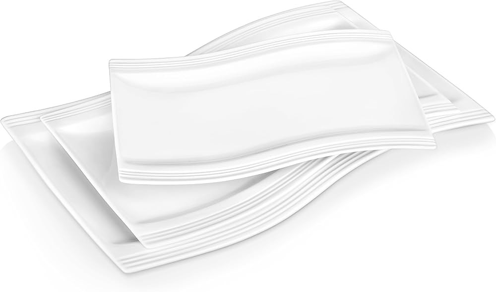 MALACASA Large Serving Platter Set, 15"/13"/11" Serving Dishes Set of 3, Porcelain Platters for E... | Amazon (US)