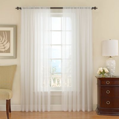 Vue Signature 84-Inch Textured Chiffon Window Curtain Panel in White | Bed Bath & Beyond