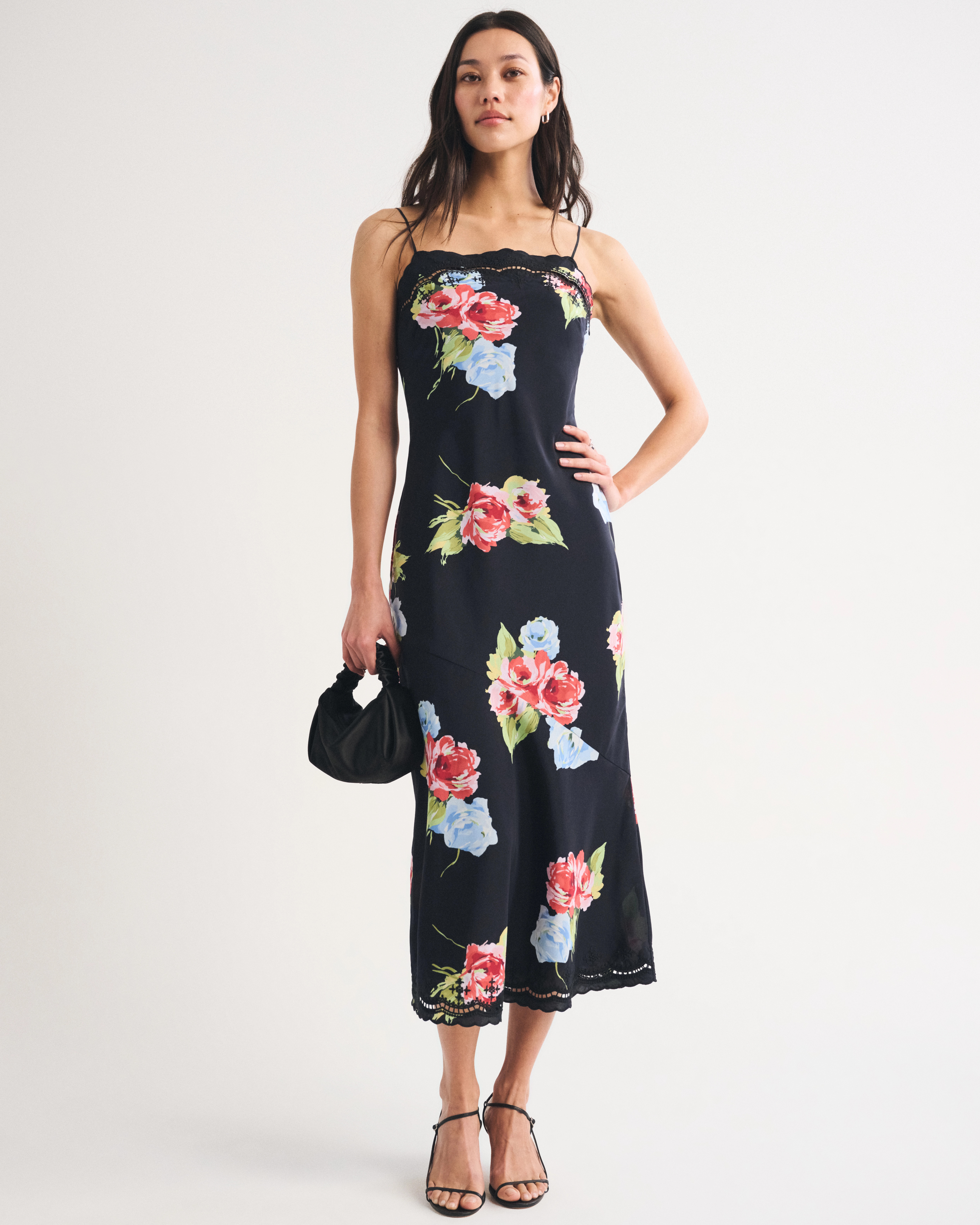 Cotton-Silk Blend Cutwork Slip Dress | Abercrombie & Fitch (US)