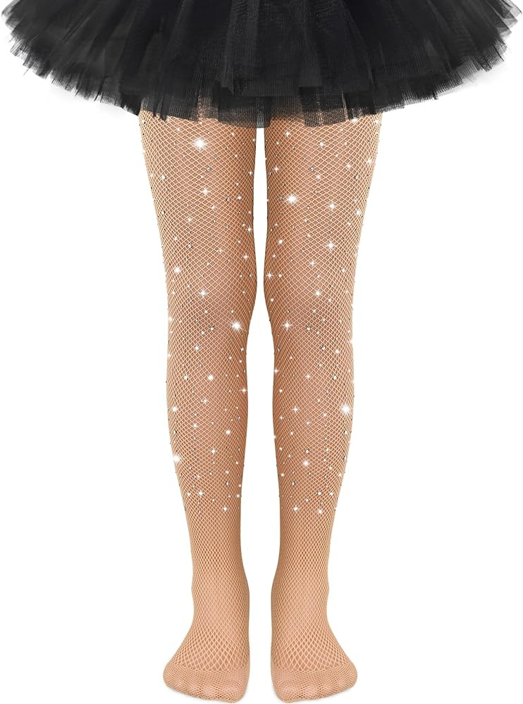Kids Fishnet Stockings Girls Fishnet Tights Toddler Glitter Tights Sparkle Tights for Girls Hallo... | Amazon (US)