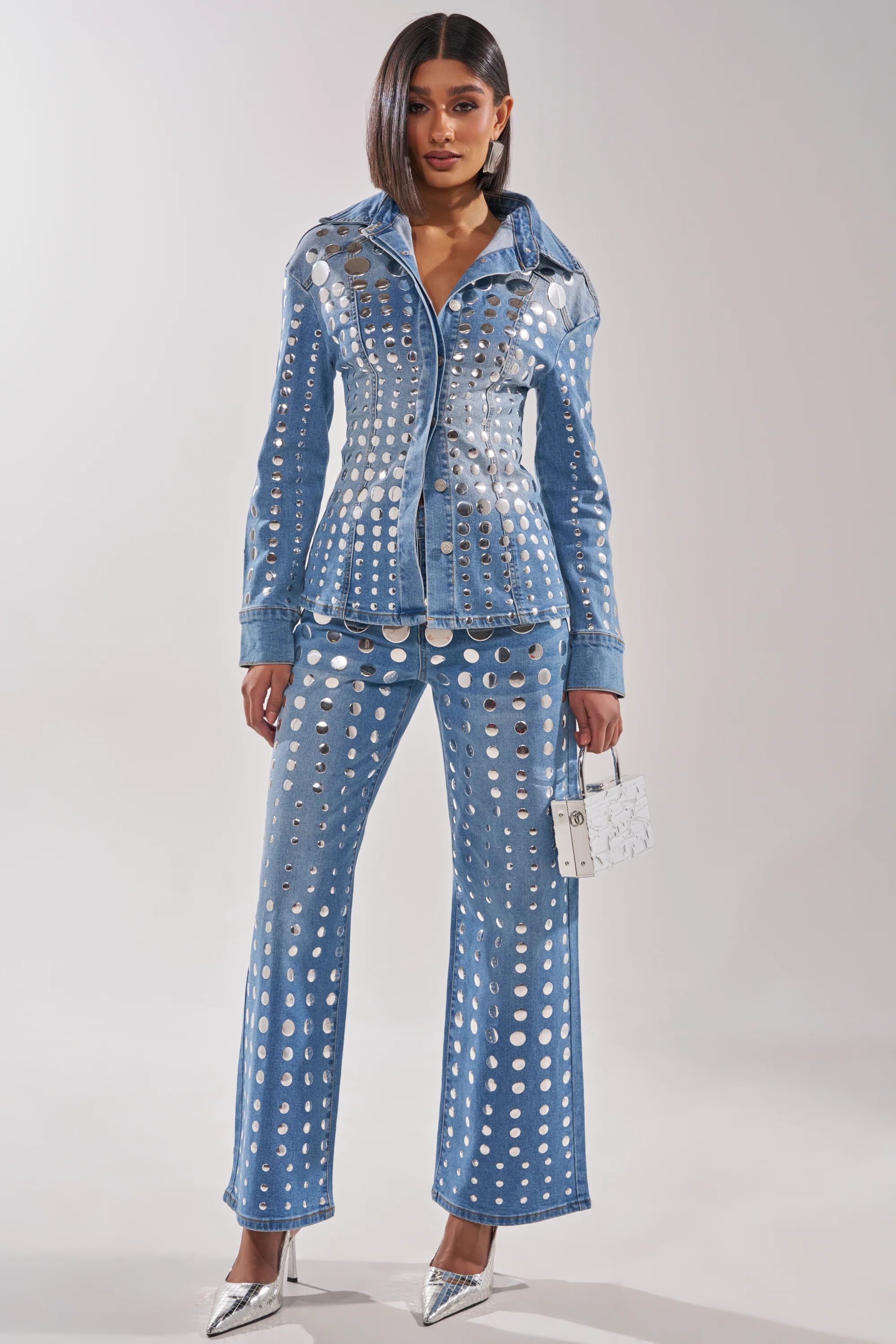 STUDS EVERYWHERE RELAXED DENIM PANT | AKIRA