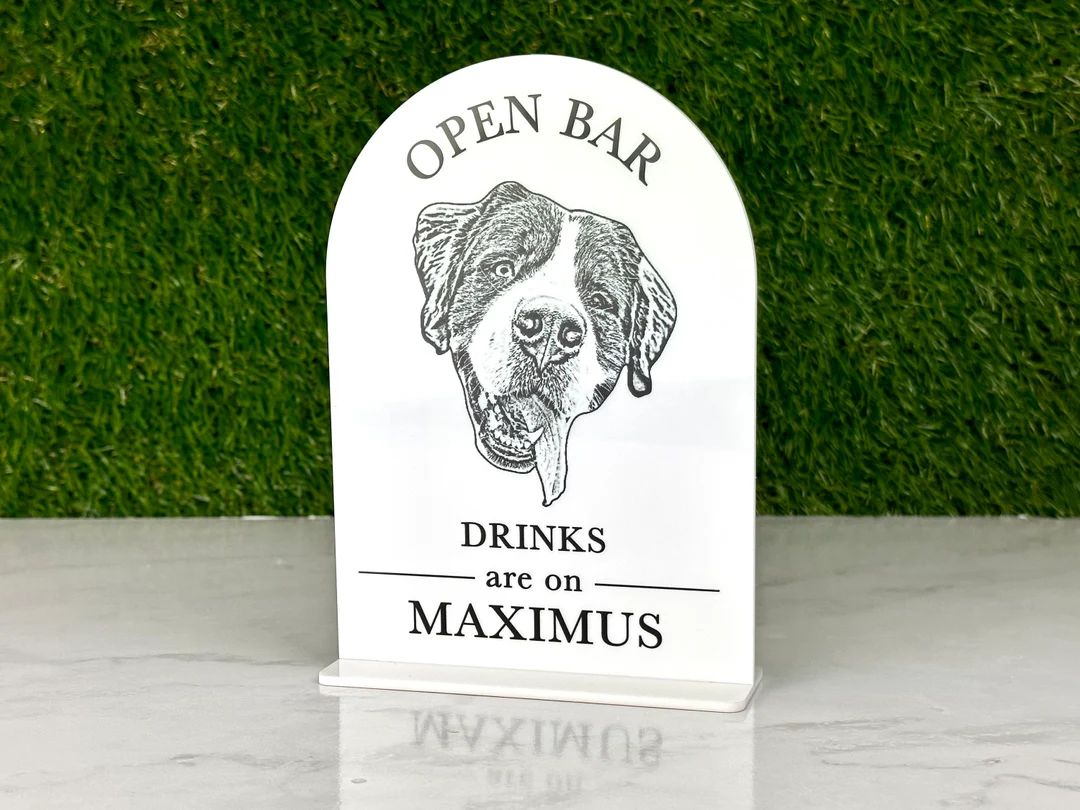 Minimalist Open Bar Sign, Drinks Are on Me, Drinks Are on Us, Dog of Honor, Signature Drink Sign,... | Etsy (US)