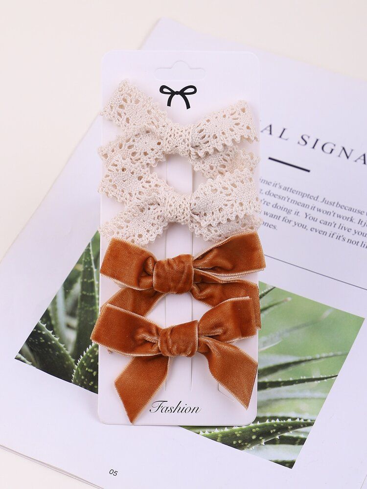 4pcs Toddler Girls Bow Knot Hair Clip | SHEIN