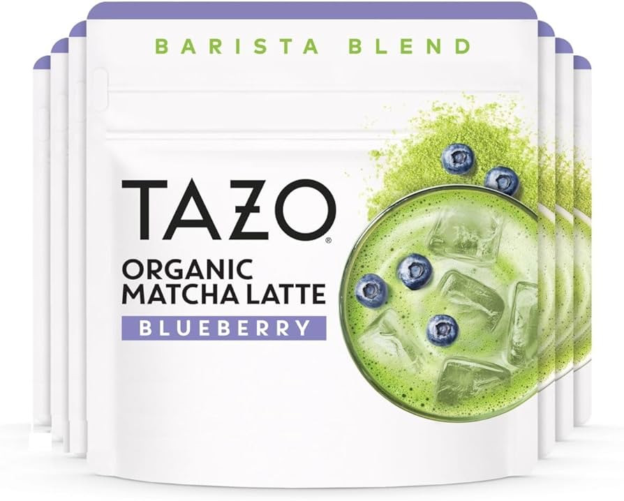 TAZO Organic Blueberry Matcha Latte, Barista Blend Matcha Powder, 10 Servings, Café‑Quality Ma... | Amazon (US)