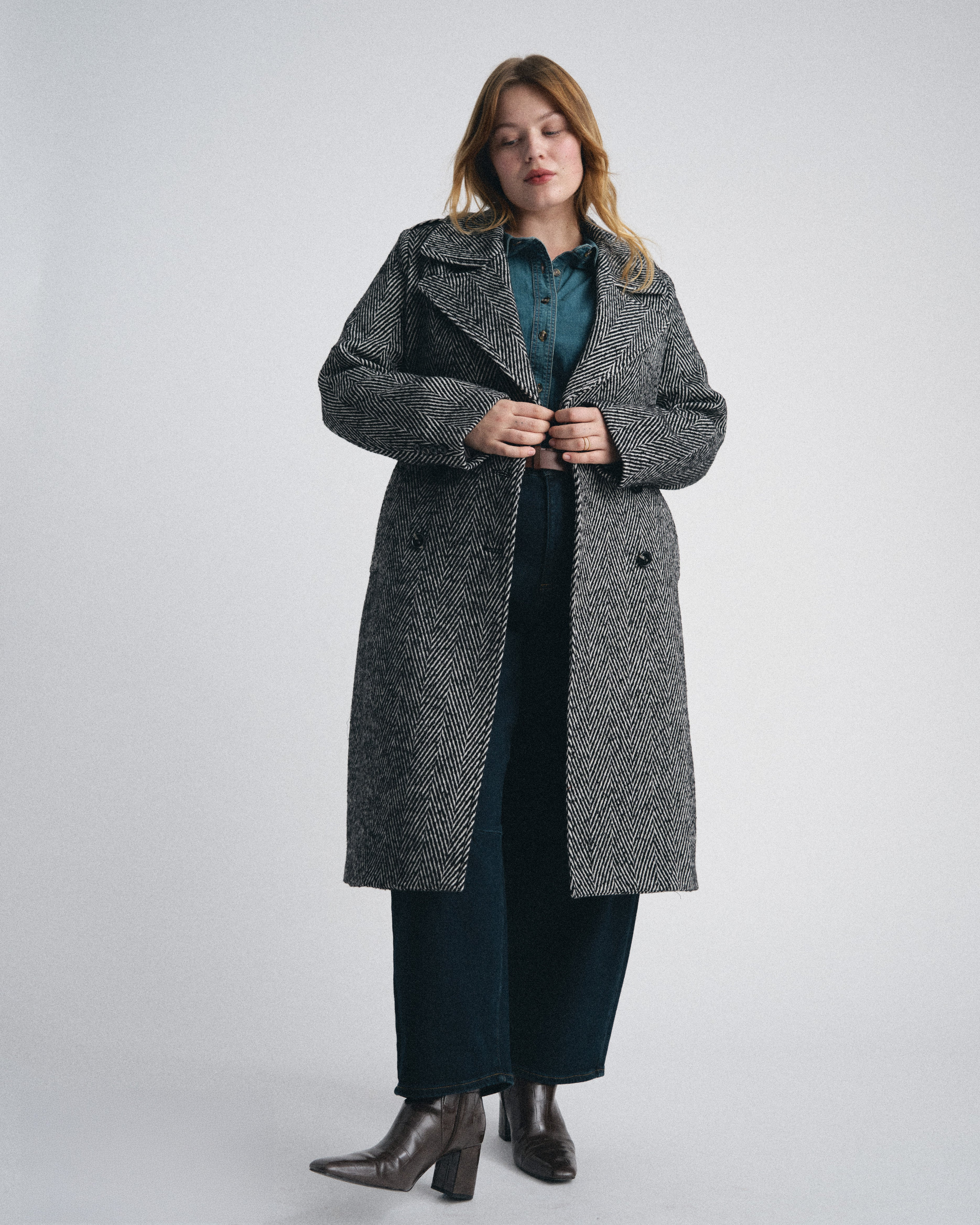 Callaghan Wool Coat - Herringbone | Universal Standard