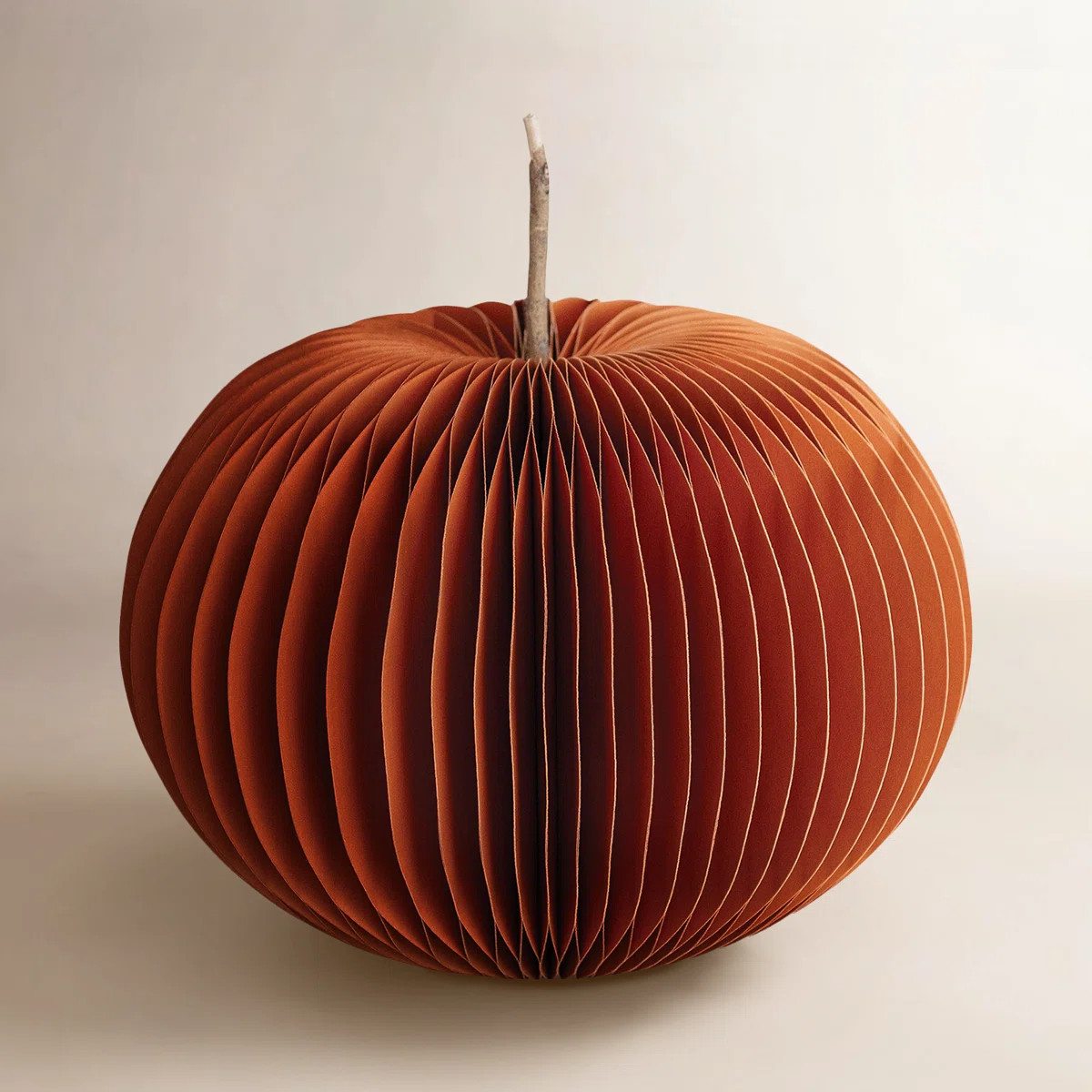 Paper Folding Honeycomb Pumpkin with Twig Stem | Wayfair North America