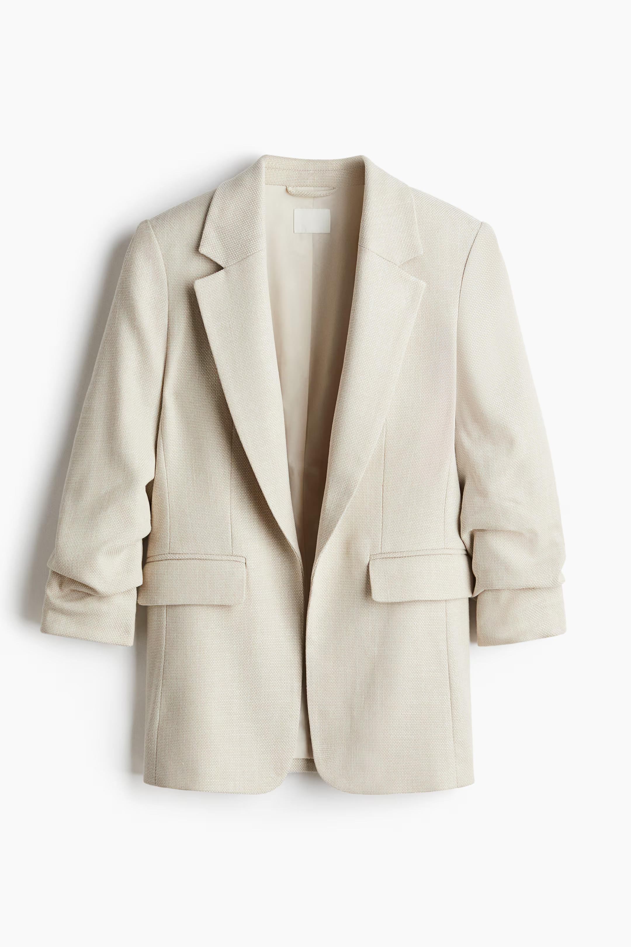 Gathered-sleeve Jacket - Cream - Ladies | H&M US | H&M (US + CA)
