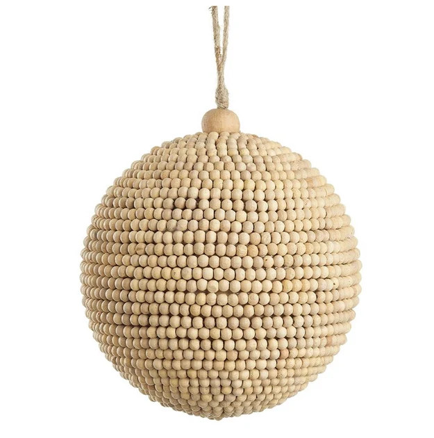 Wood Beaded Ball Ornament - Set of 3 | Cailini Coastal