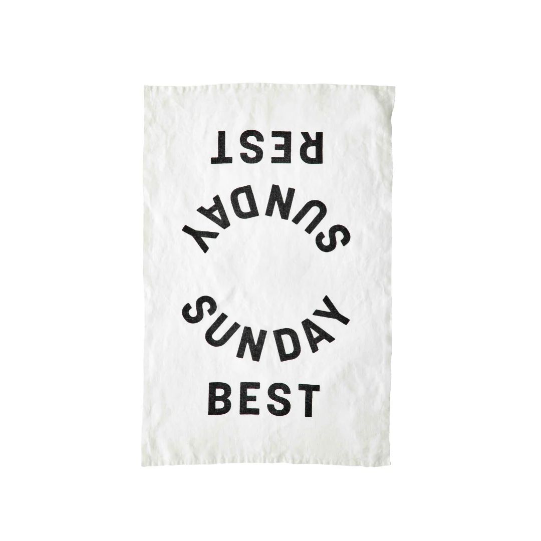 Sunday Best Tea Towel | Pink Antlers