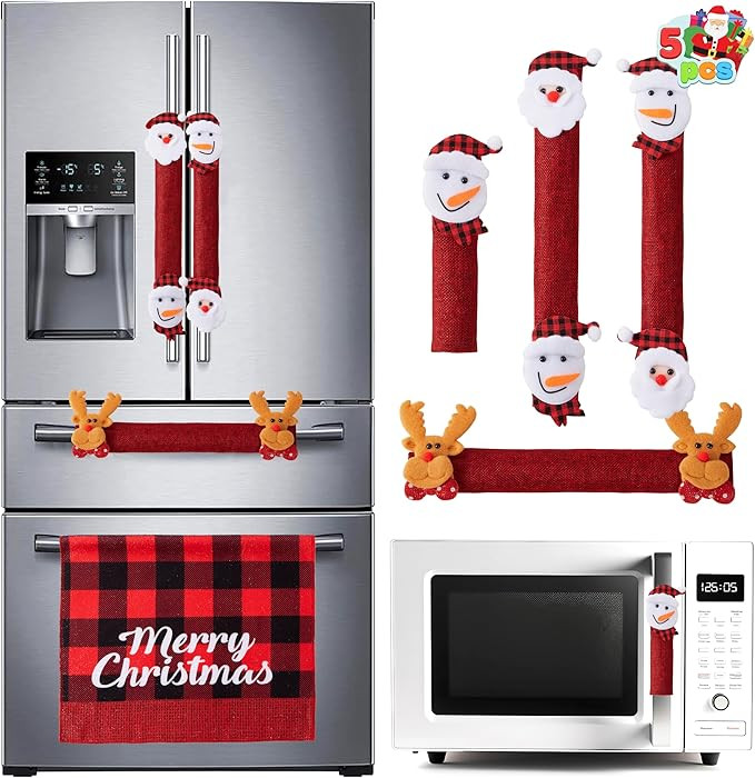 JOYIN 5 Pieces Christmas Fridge Handle Covers for Kitchen Refrigerator Microwave Oven Dishwasher ... | Amazon (US)