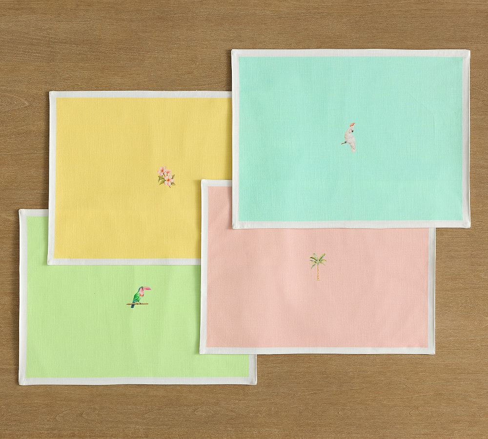 Cynthia Rowley Border Icon Placemats - Mixed Set of 4 | Pottery Barn (US)