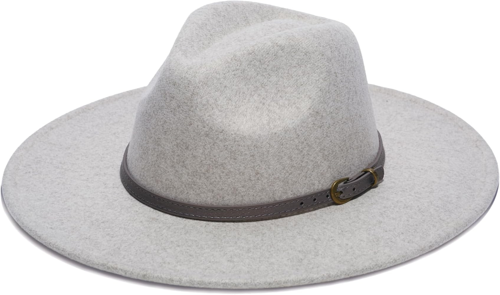 Sombrero Fedora de ala ancha para mujer, fieltro de lana sintética, banda con estampado animal, ... | Amazon (US)