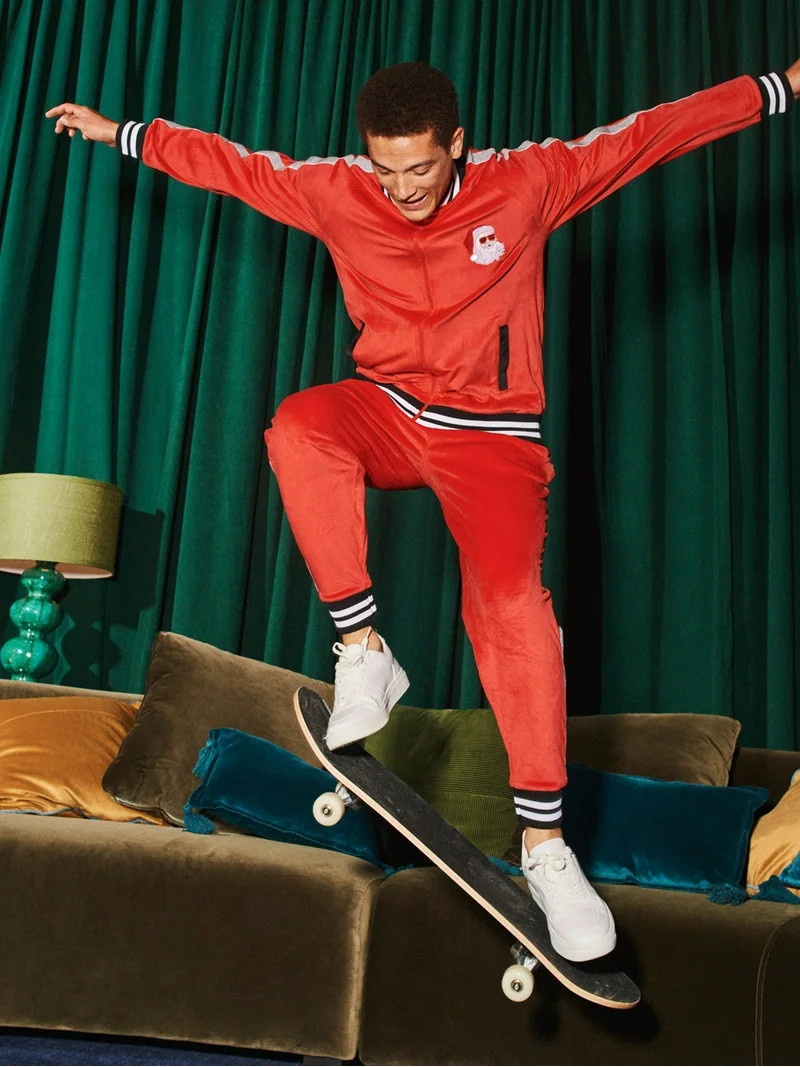 Jolly Knits Men's and Big Men's Velour Christmas Tracksuit Set, 2-Piece, Sizes S-3XL | Walmart (US)
